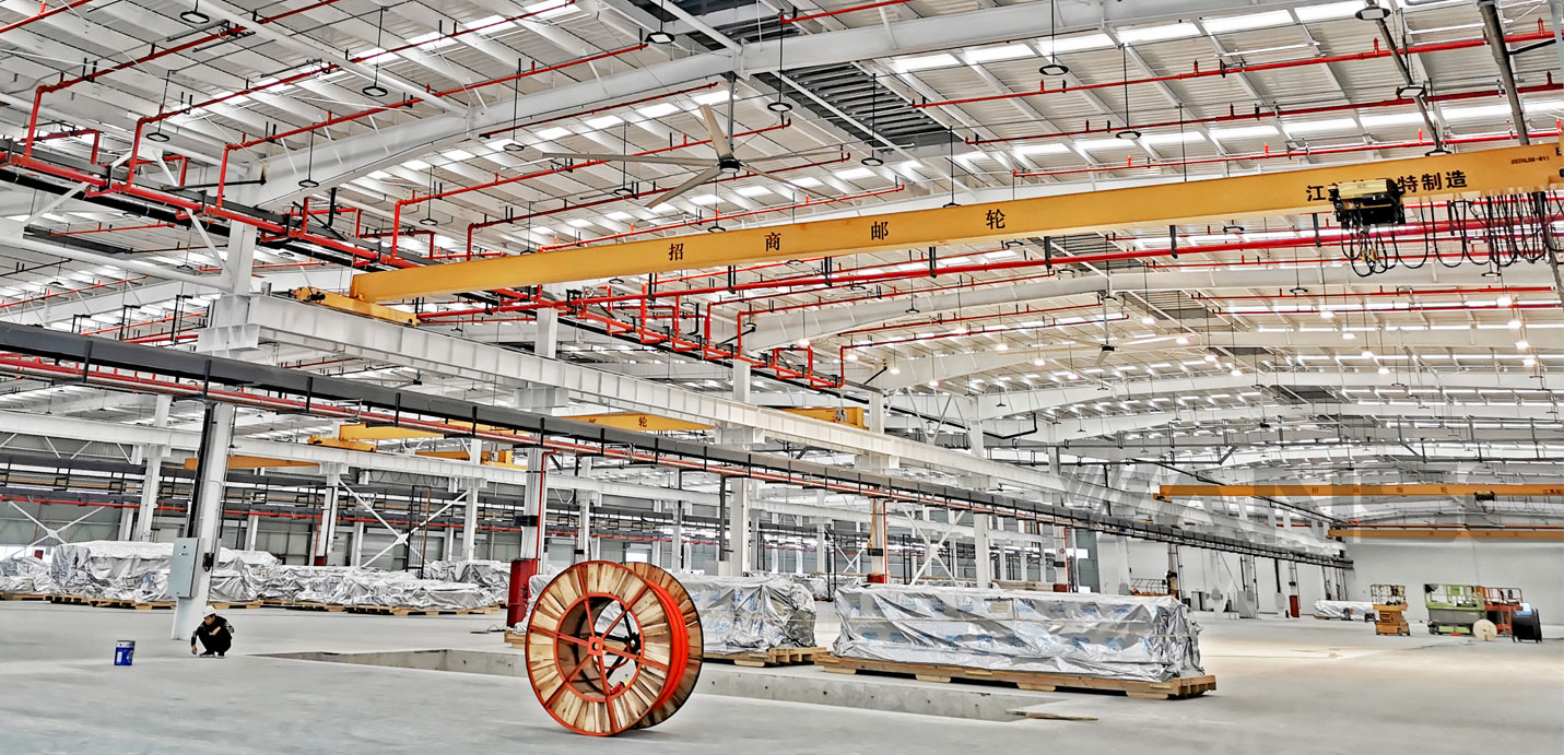 輪船制造車(chē)間永磁大型工業(yè)吊扇