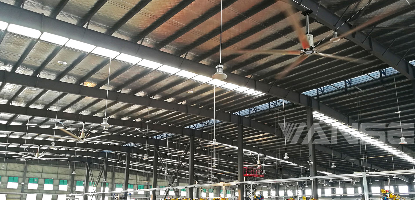 汽配廠半開(kāi)放車(chē)間工業(yè)大風(fēng)扇降溫